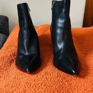 Black Leather Ankle Boots